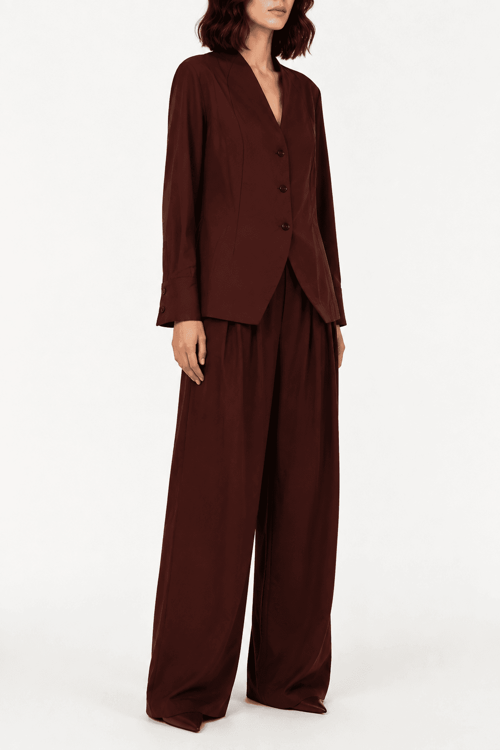 Brown Blazer and Wide-Leg Trousers Set — photo 1 of 3