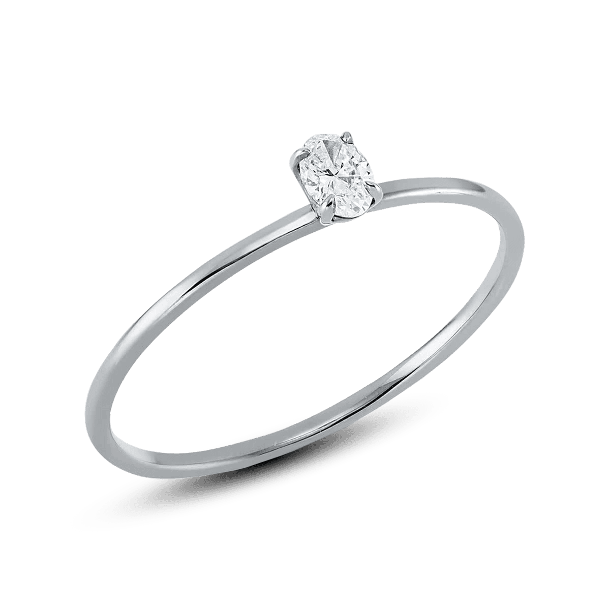 Diamonds Solitaire Ring Oval 0,11 ct. Größe 55 — photo 1 of 2
