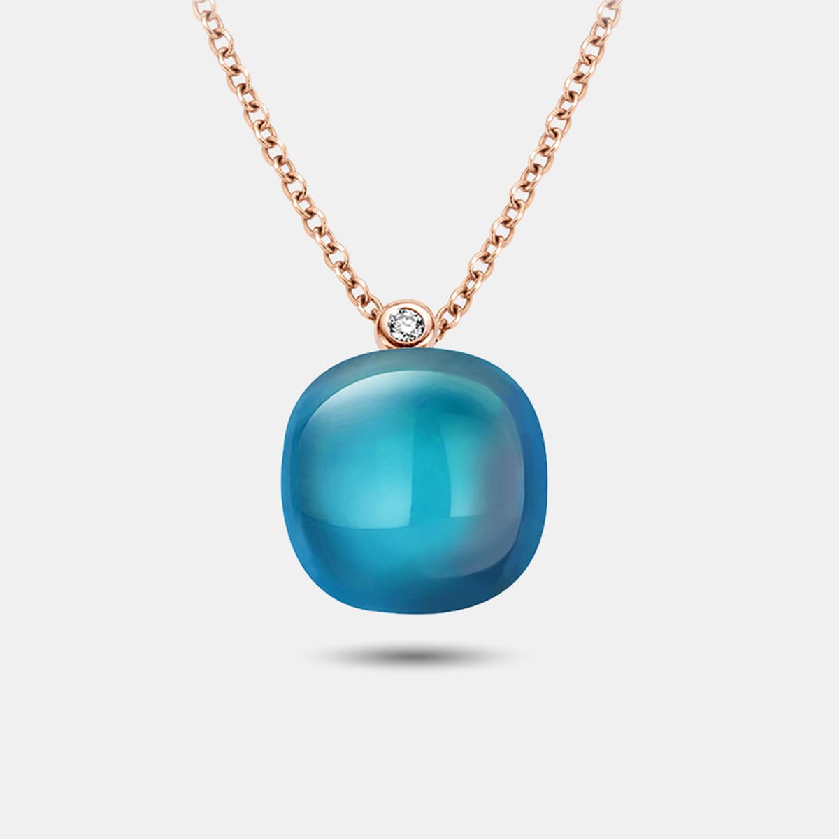 Bigli Mini Sweety Kette mit Anhänger mit London-Blau-Topas und Perlmutt — photo 1 of 2