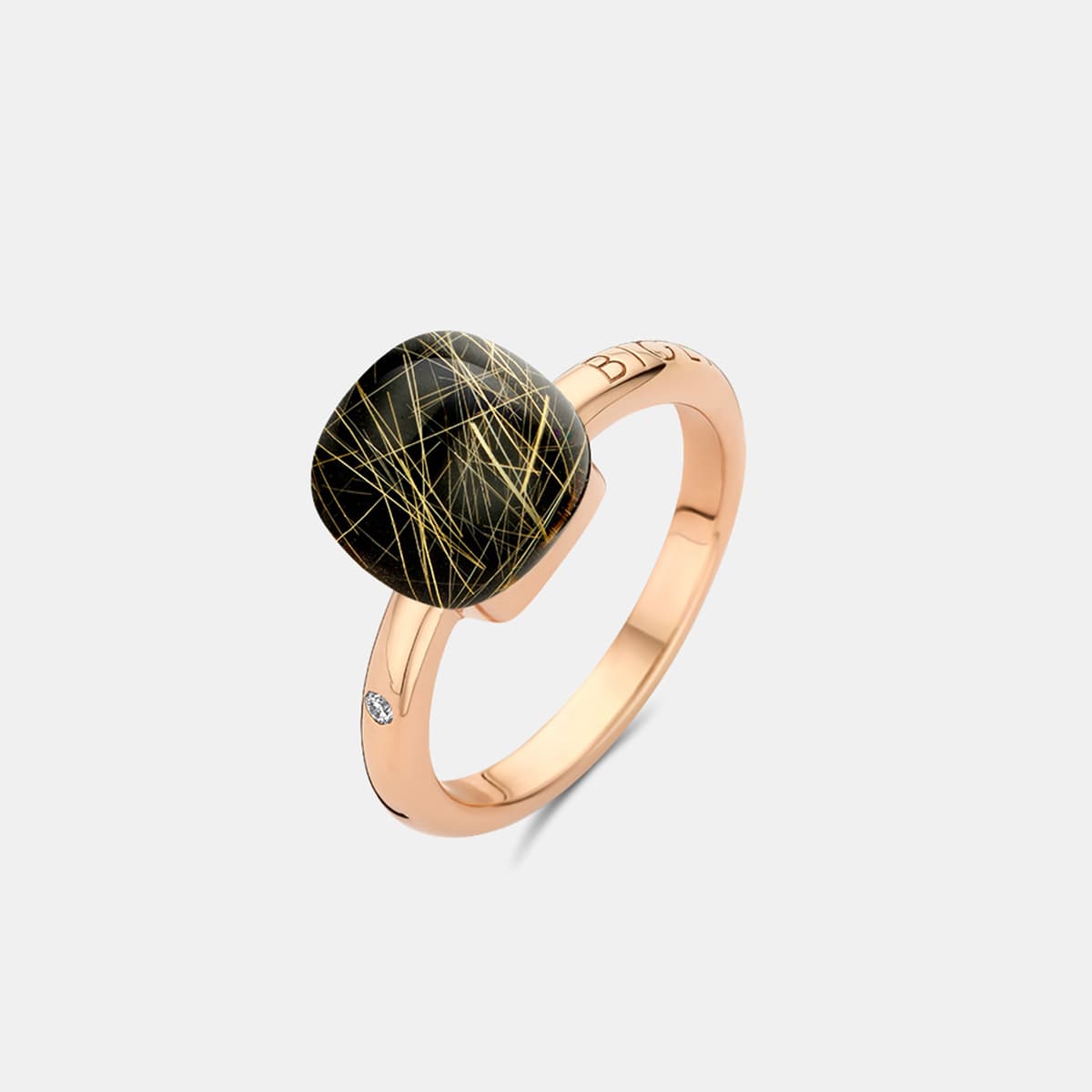 Bigli Mini Sweety Ring mit Rutilquarz und Onyx — photo 1 of 2