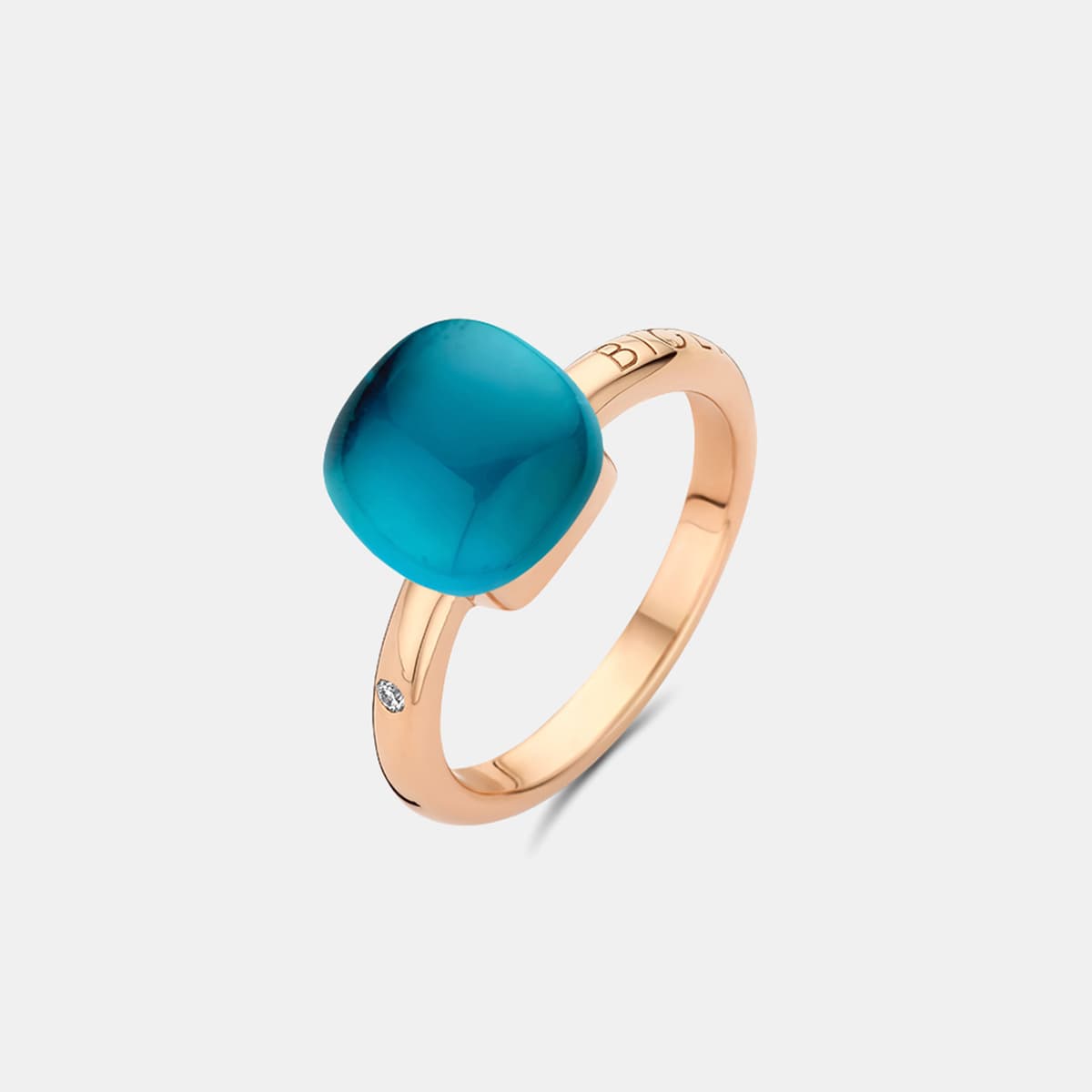 Bigli Mini Sweety Ring mit London-Blau-Topas und Perlmutt — photo 1 of 4