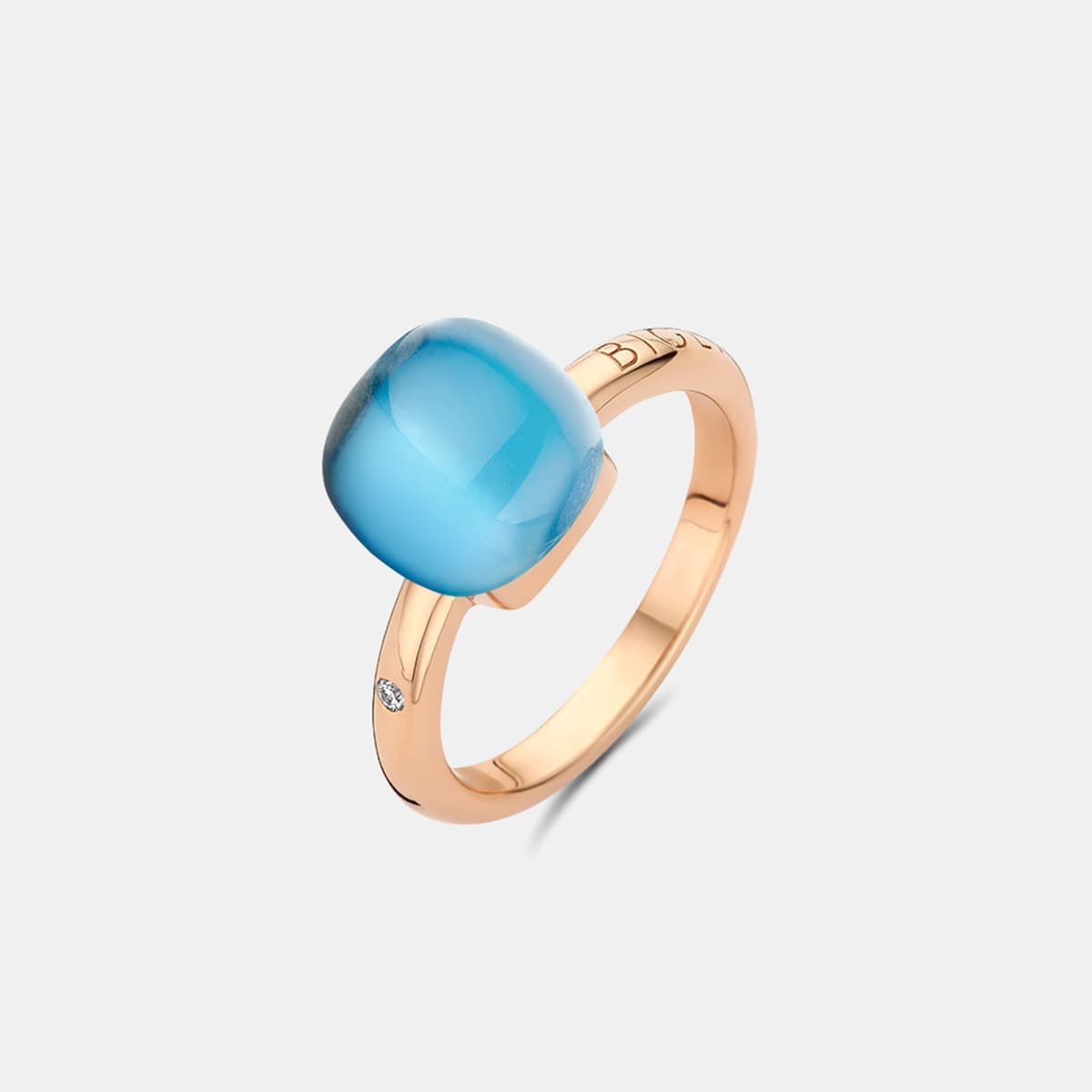 Bigli Mini Sweety Ring mit Türkis und Blauer Topas — photo 1 of 4
