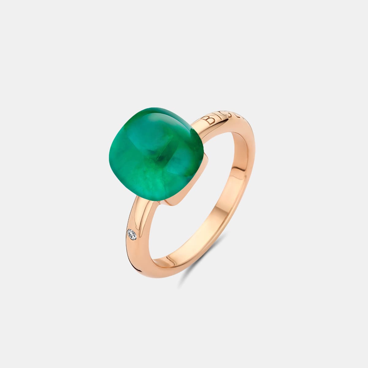 Bigli Mini Sweety Ring mit Smaragd und Perlmutt — photo 1 of 4