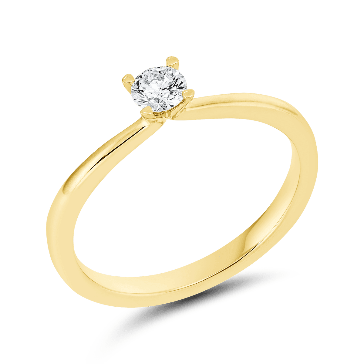 Diamonds Ring 4er Krappe 585 Gelbgold 0,20 ct. – Ringweite 54 — photo 1 of 1